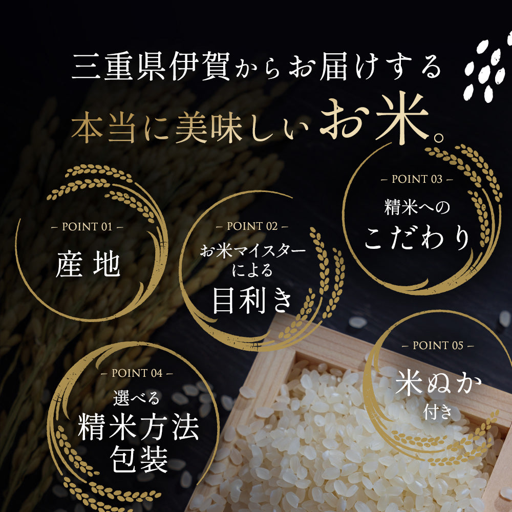 令和6年産 伊賀米コシヒカリ 玄米2kg 選べる精米方法 送料無料