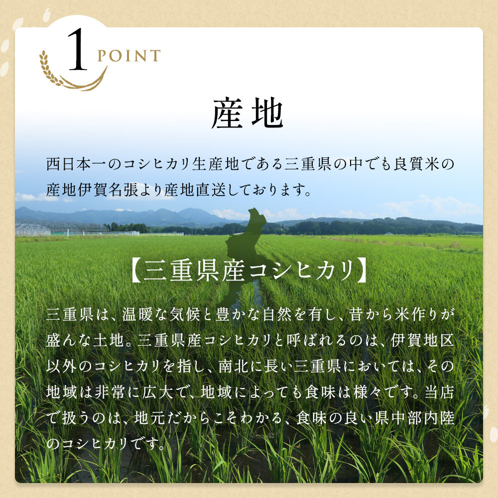 令和6年産 三重県産コシヒカリ 玄米5kg 選べる精米方法 送料無料