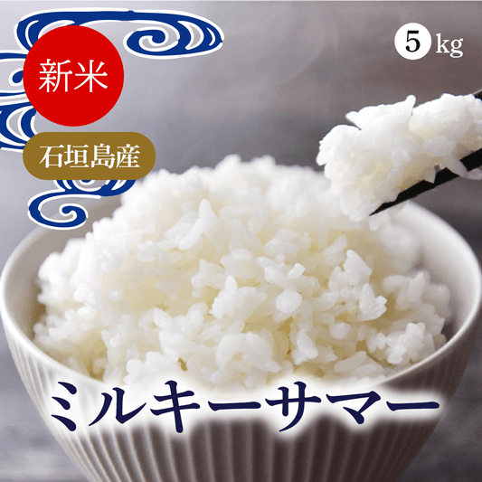 令和7年産 新米 沖縄県石垣島産 ミルキーサマー 玄米5kg 送料無料 精米可能 白米 無洗米 玄米 分づき